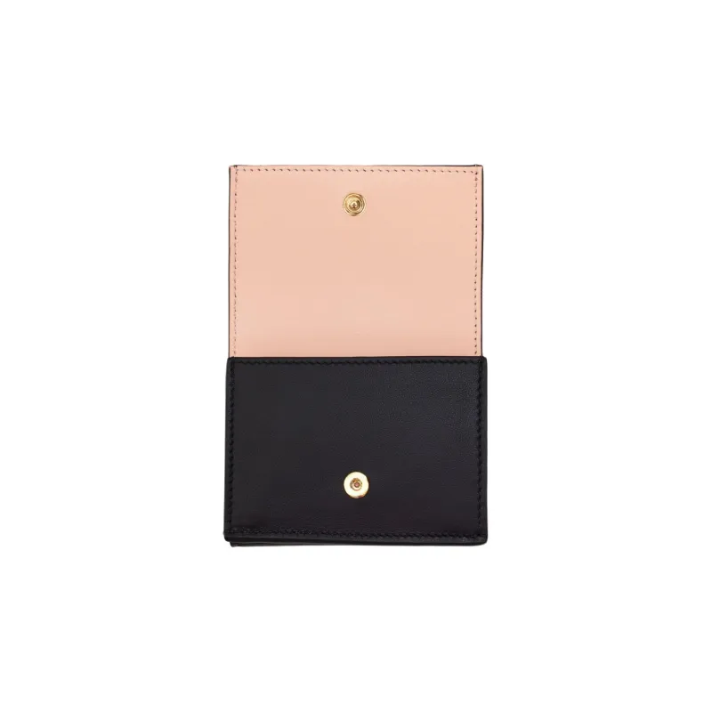 FERRAGAMO GANCINI Calfskin Shoulder Bag Crossbody Bag Wallet Women's Black & Pink-4