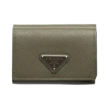 PRADA Saffiano Cow Leather Wallet Men's Olive Green