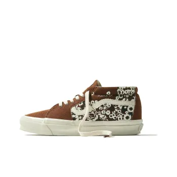 END. X Noma T.D. x Vans SK8 Slip-Resistant Mid-Top Skateboard Shoes Men's Brown White