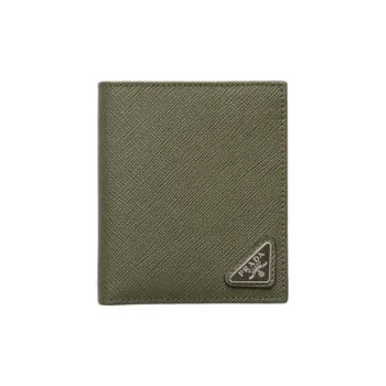 PRADA Saffiano Leather Wallet Men's Olive Green