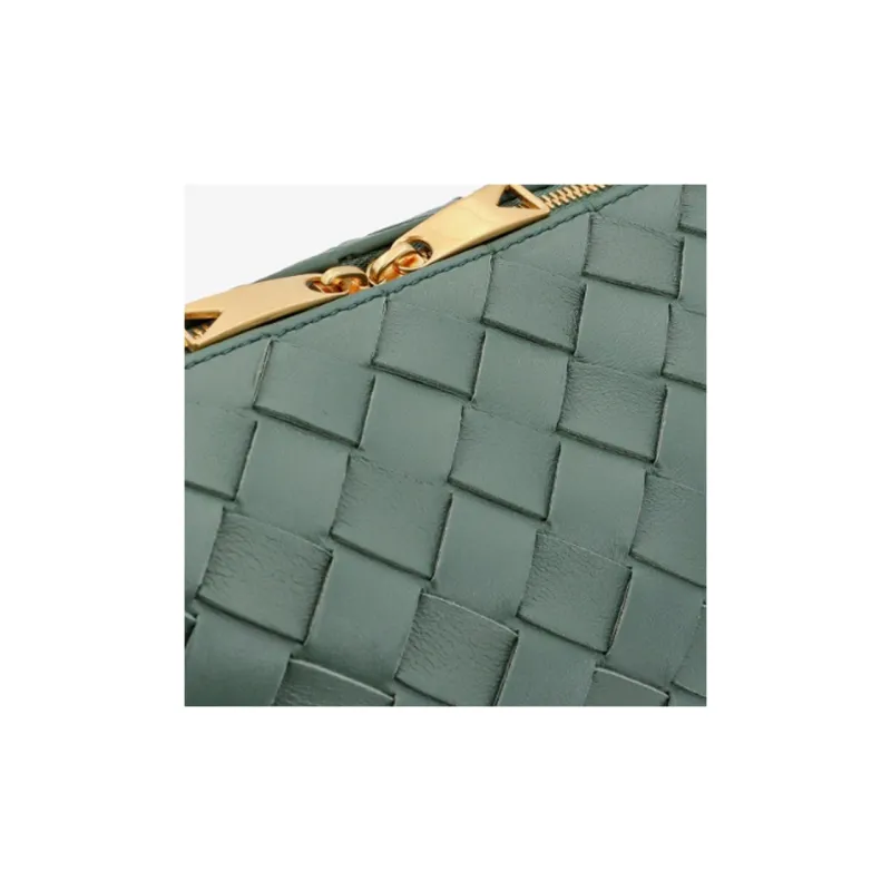 Bottega Veneta Leather Crossbody Bag Shoulder Bag Women's Green-4