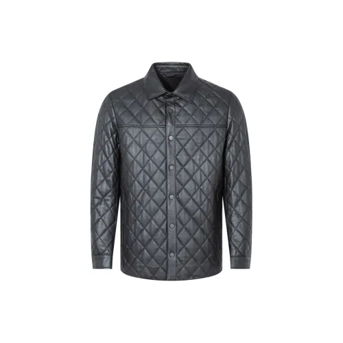 ANDREW MACKENZIE Leather Jackets Men Black