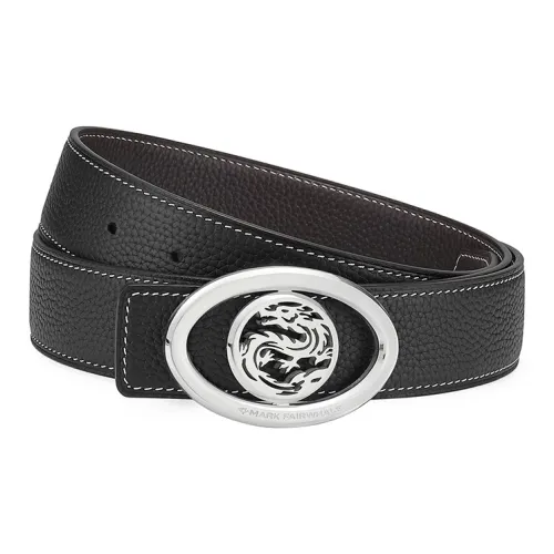 FAIRWHALE Top Grain Cow Leather Double Sided Belt With Year Of The Dragon Plate Buckle Belt Men's Width 3.5CM