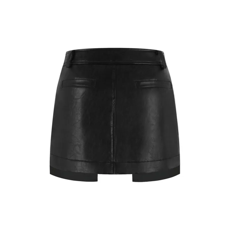 Three Quarters Casual Short Skirts Women's Black-1