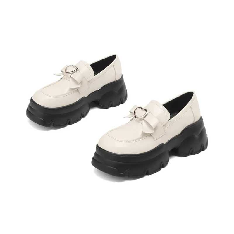 JOSINY Loafers 7cm Women's Ecru/Black-2