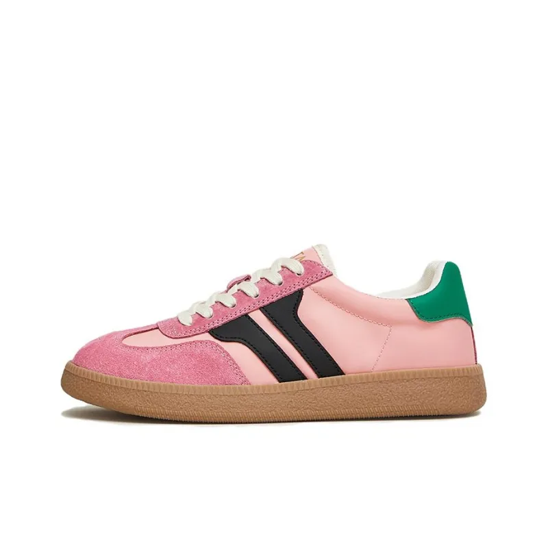 TATA Skateboard Shoes Women's Low Top Rose Red/Green/Black-0
