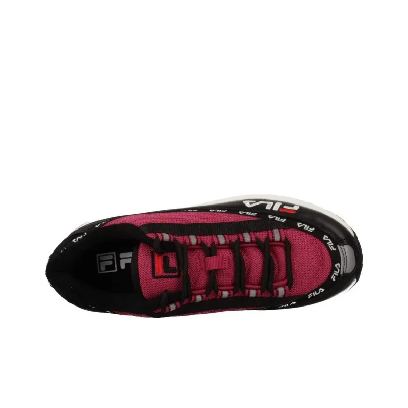 FILA Cushioning Slip Resistant Low Top Casual Shoes Women's Black Pink-2
