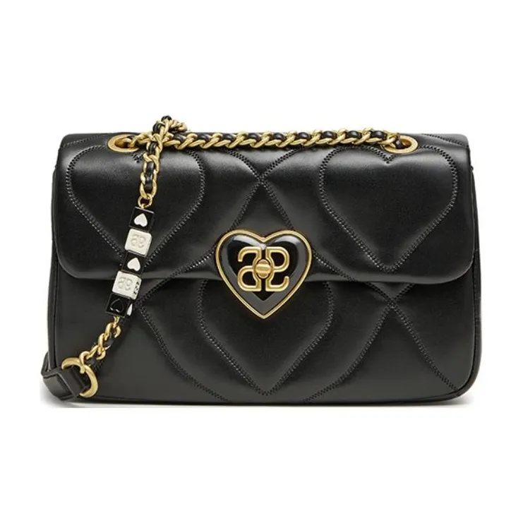 Tata Artificial Leather Small Square Bag, Shoulder Bag, Crossbody Bag Small Size Women's Black/Beige-0