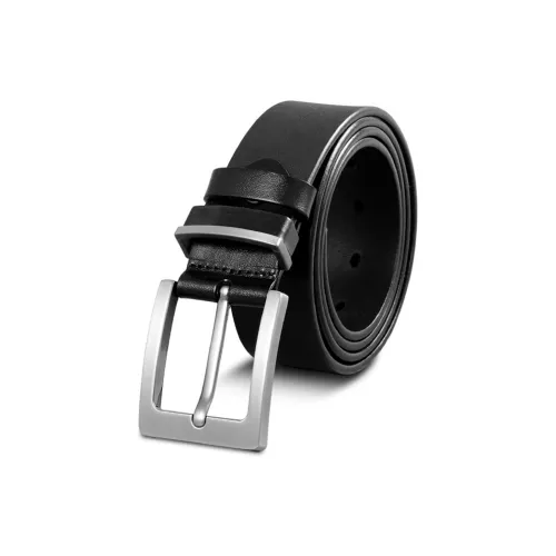 BISON DENIM New Arrival Belt Top Grain Cow Leather Pin Buckle Belt Men's Black/Coffee Width 3.8cm