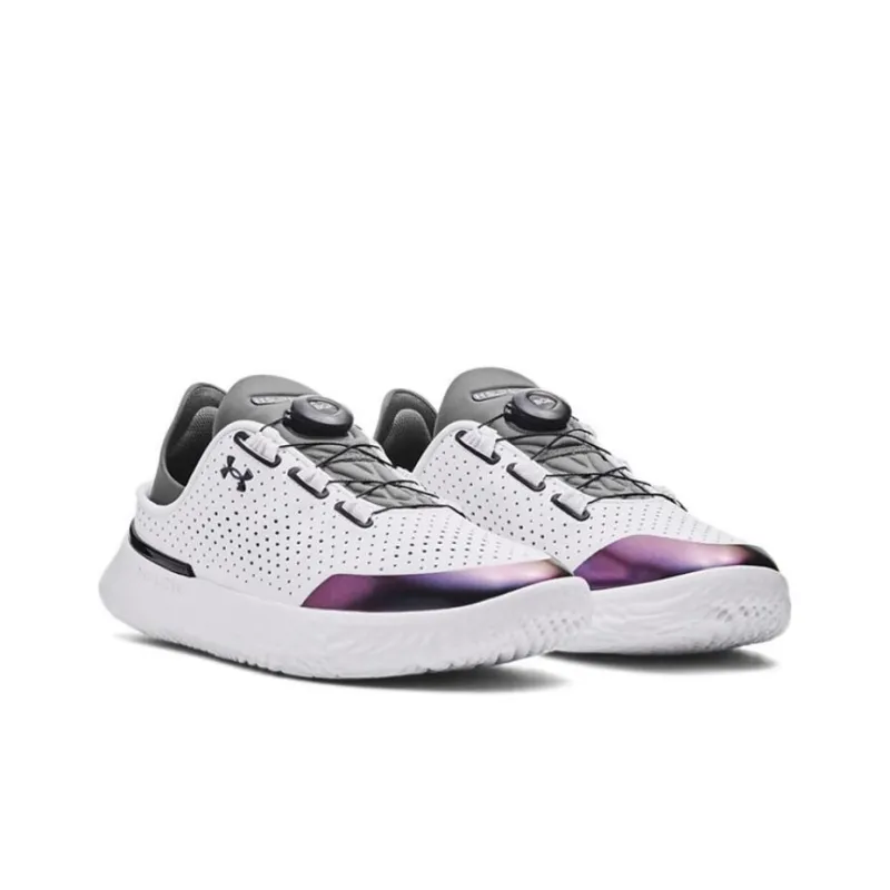 Under Armour Cushioning Breathable Low Top Casual Shoes Unisex White Black-2