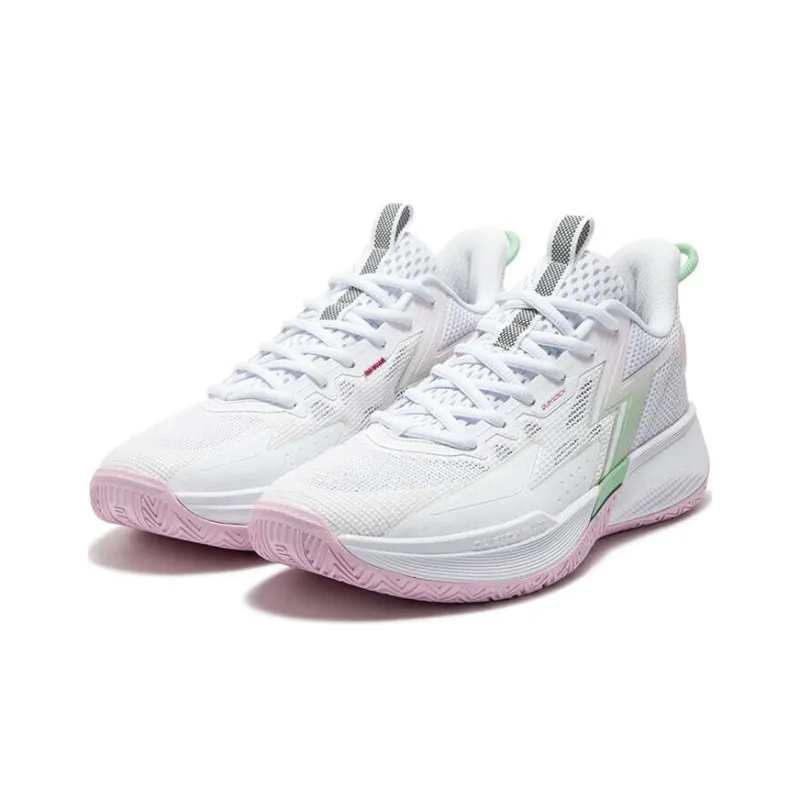 361° Big3 3.0 TeamSE Slip Resistant Breathable Low Top Basketball Shoes Men's White Green Pink-2