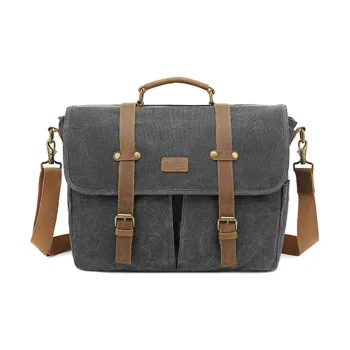 COOLBELL Oilcloth Briefcase, Handbag Regular Men's Black