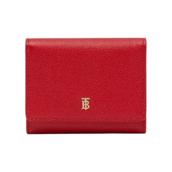 Burberry Calfskin Card Holder Wallet Women's Red