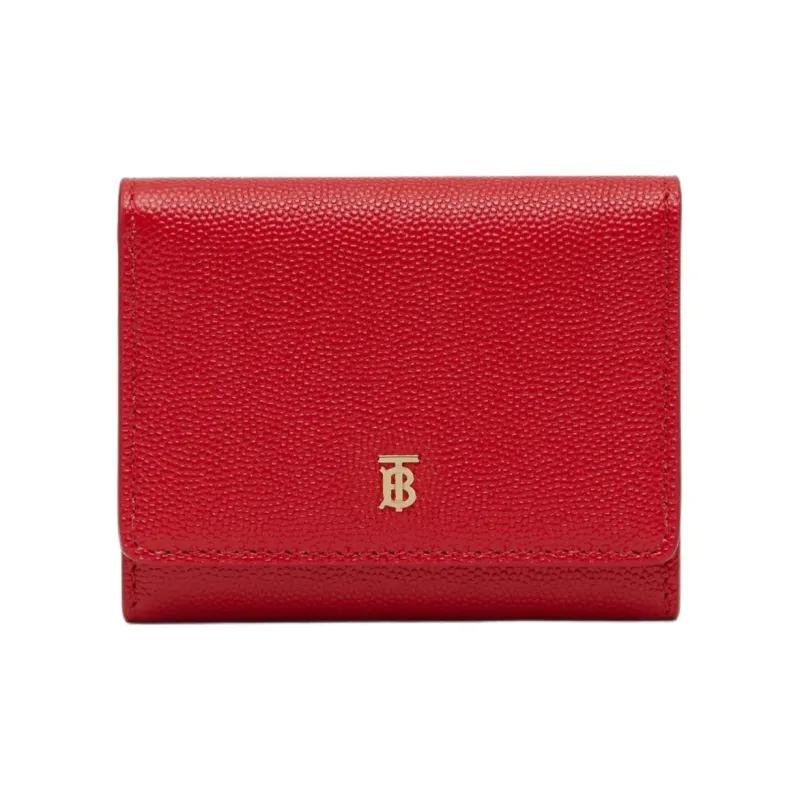 Burberry Calfskin Card Holder Wallet Women's Red-0