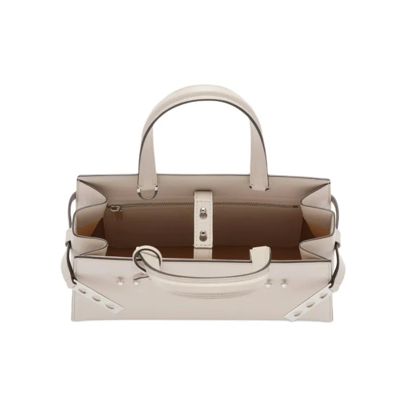 Delvau Tempête Calfskin Shoulder Bag Crossbody Bag Handbag Small Size Women's Greige-4