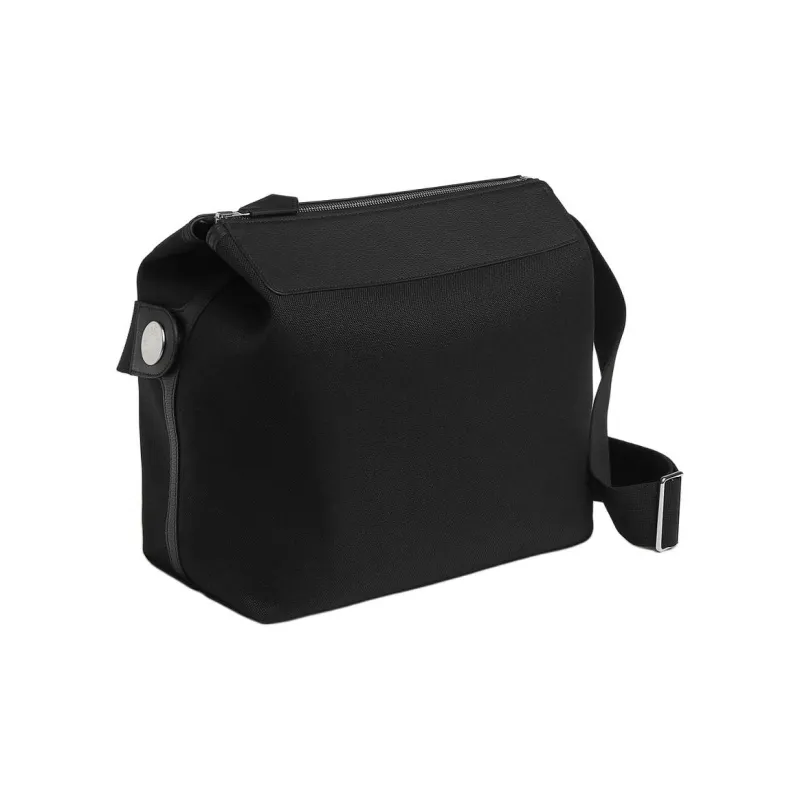 HERMES Militaire Canvas With Regate Taurillon Leather Shoulder Bag Crossbody Bag Men's Black-1