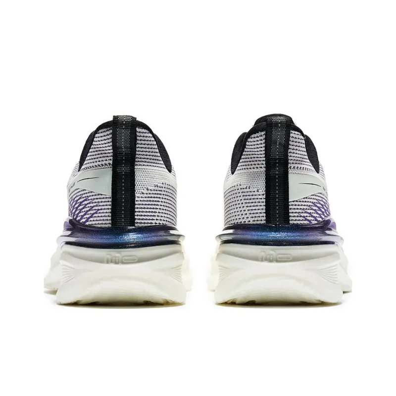 Erke Skyhorse Cushioned Wear Resistant Breathable Low Top Running Shoes Men's Gray Purple-3