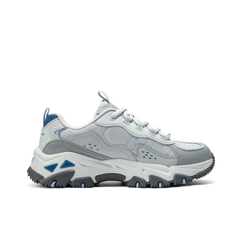 Skechers Cushioned Wear Resistant Breathable Low Top Casual Shoes Women's Gray White-1