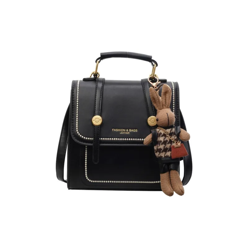 Dusen Kangaroo PU Backpack Handbag Regular Unisex Ecru/Black/Brown-7
