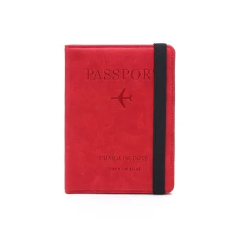 OUZIHUANG PU Passport Holder Regular Unisex Red/Green/Blue/Black/Orange/Pink/Gray/Brown