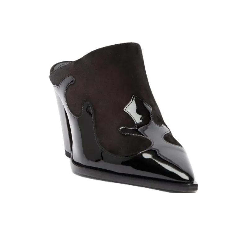 BETTINA VERMILLON Wrap-toe Slippers Women's Black-2