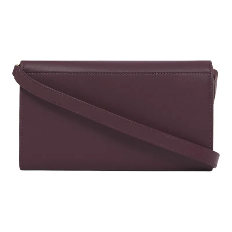 Burberry Calfskin Shoulder Bag Crossbody Bag Wallet Women's Dark Purple-2