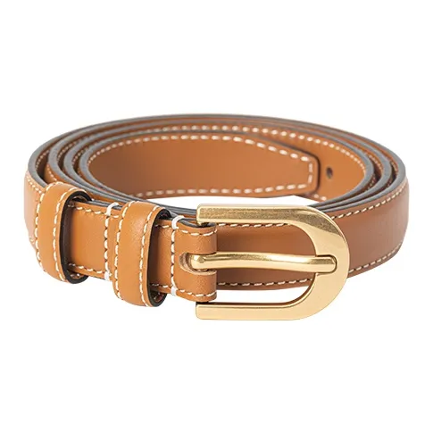 VANESSA HOGAN Niche Brand Versatile Belt Loop Smooth Button Jeans Belt Women's 1.9cm-7