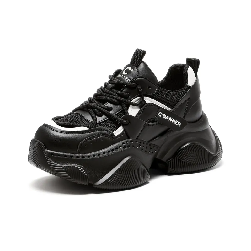C°BANNER Chunky Sneakers Women's Low Top Black-1