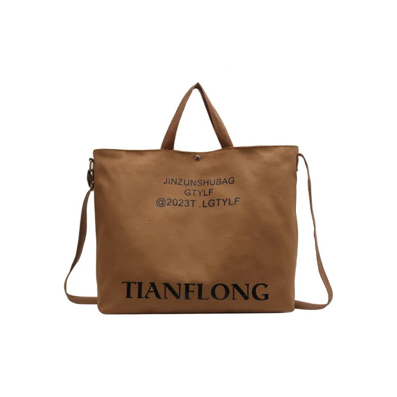 FCTOSSR Canvas Handbags Shoulder Bag Crossbody Bag Regular Unisex Dark Brown/Light Brown/Light Khaki/Coffee-2