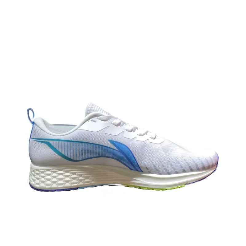 LiNing Red Hare 4 Cushioning, Slip Resistant, And Abrasion Resistant Low Top Running Shoes Men's Blue White-1