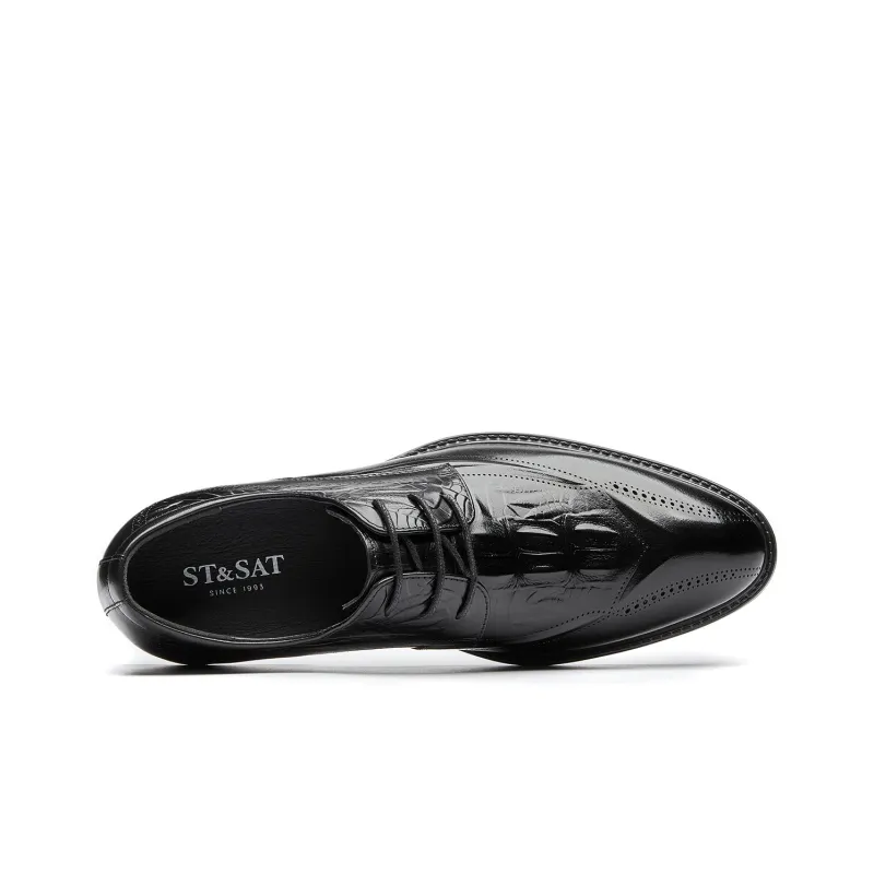 ST&SAT Dress Shoes Men Low Top Brown-1
