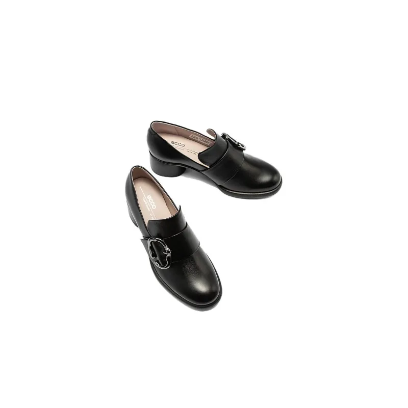 Ecco Chunky Heel Mary Jane Shoes 6.5cm Women's Black-4