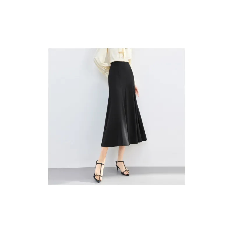 SENTUBILA Casual Long Skirts Women's Elegant Black-2