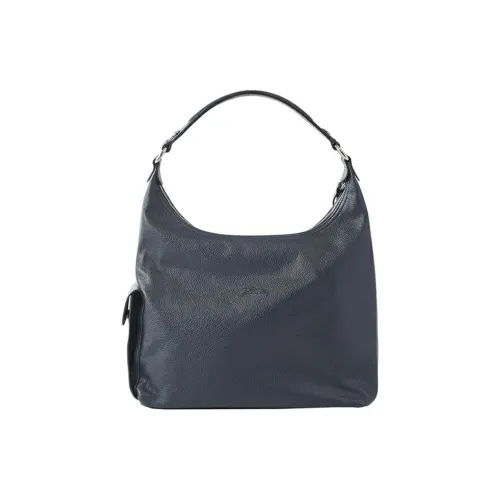 LONGCHAMP Cow Leather Handbag Shoulder Bag Women's Marine Blue