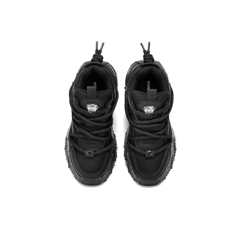BOIGEMES Low Top Chunky Sneakers Men's Black-3