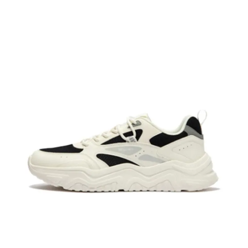 361° Anti Slip Wear Resistant Low Top Casual Shoes Men's White Black-0