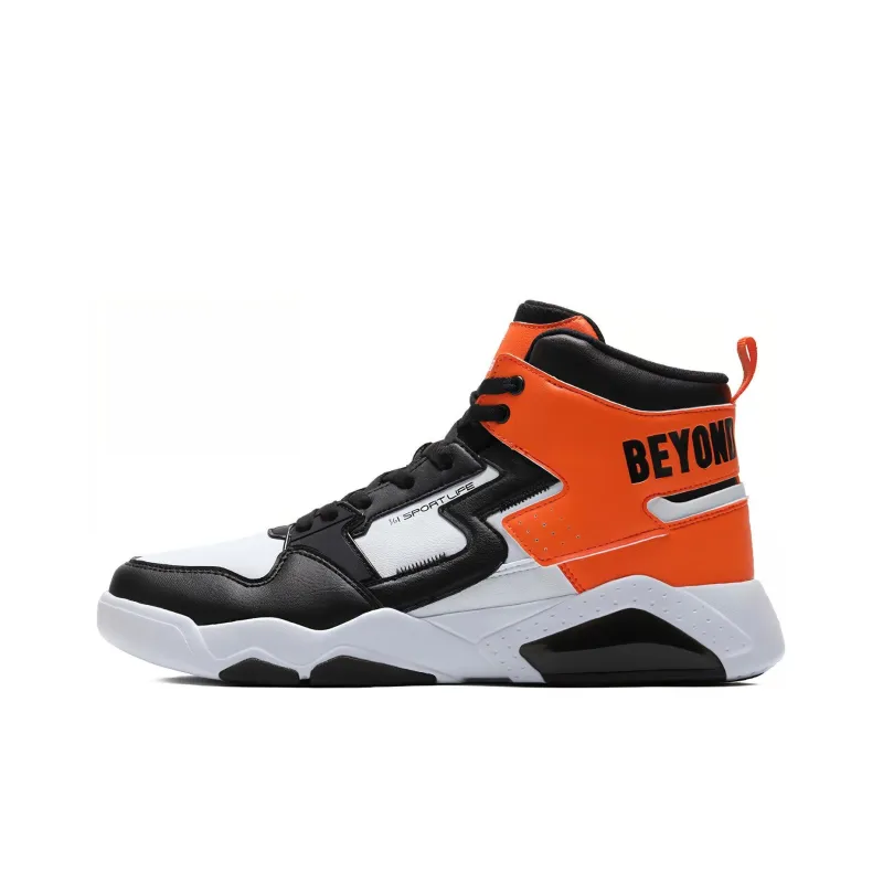 361° Xingran Slip Resistant Cushioning Abrasion Resistant High Top Skateboard Shoes Men's Black Orange-0