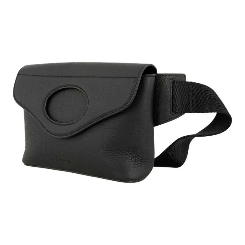 Burberry Pocket Bag Grain Texture Leather Pocket Fanny Pack Men's Black-2