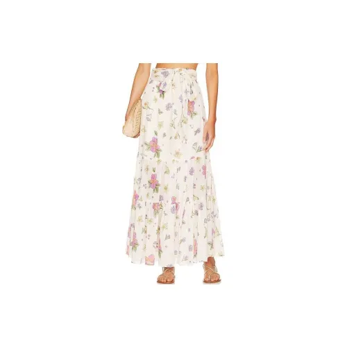 FREE PEOPLE Casual Long Skirts Women's White