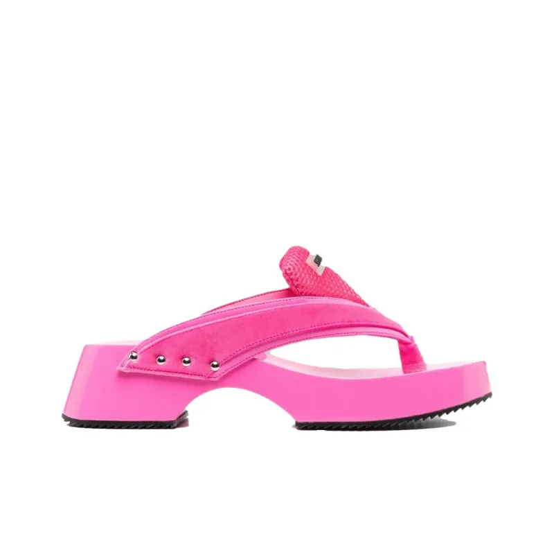 ANCUTA SARCA Logo patch Velvet Sandals Women's-1