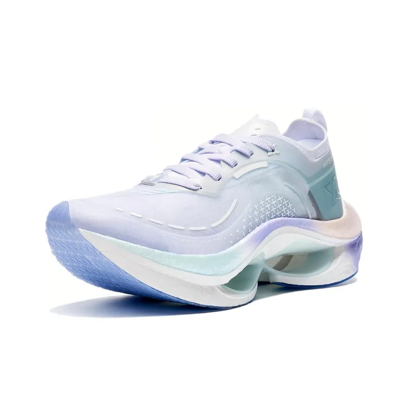 XTEP Cushioned Wear Resistant Breathable Lightweight Low Top Running Shoes Women's Green Purple-1