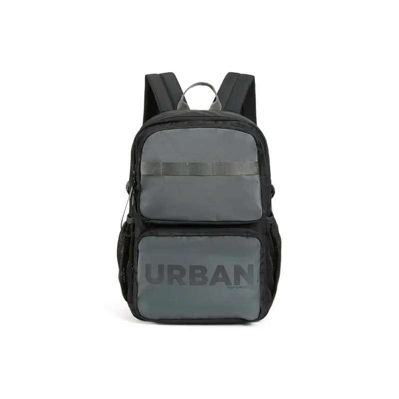 XTEP Fabric Backpack Unisex Black Gray/Purple Rice White/Brown/Gray Pink-0