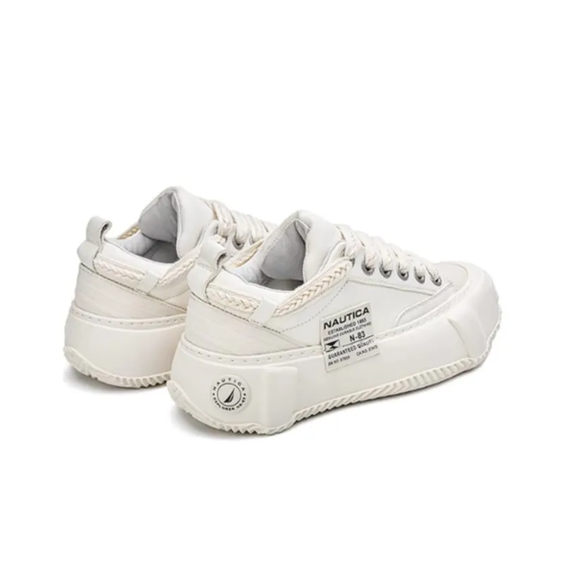 NAUTICA Anti Slip Wear Resistant Low Top Skateboard Shoes Women's White-2
