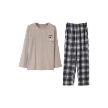 WOLFSFUL Pajama Set Men's Apricot Gray