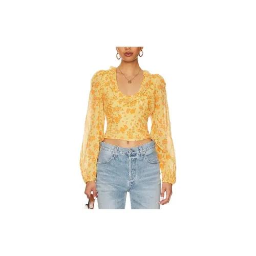 FREE PEOPLE T-Shirts Women's Yellow