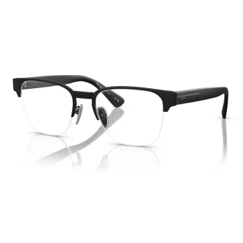 PRADA Metal Acetate Rectangular Eyeglass Frames Men's Black