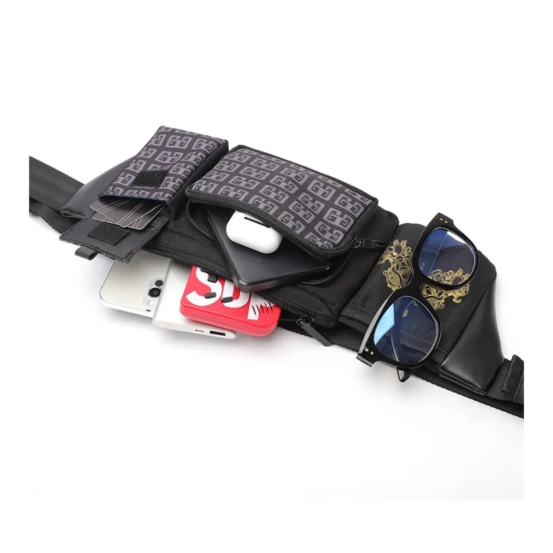 TINYAT Polyester Fanny Pack Regular Men's Black-0