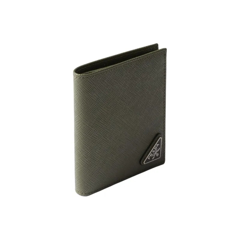 PRADA Saffiano Leather Wallet Men's Olive Green-1