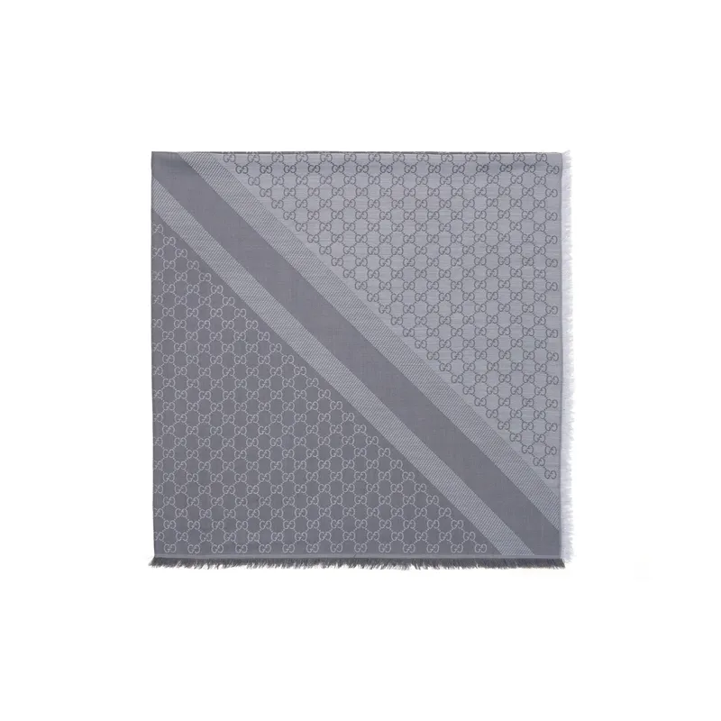 GUCCI Knit Scarves Unisex Light Gray-0