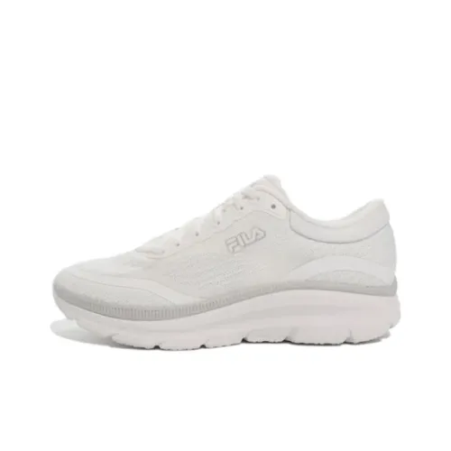 FILA Rgb Cushioning Wear Resistant Low Top Running Shoes Unisex White